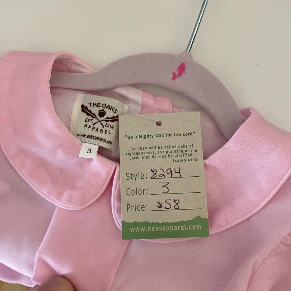 The Oaks Apparel Easter Tea Cup Bunny Dress. Size 3T - Picture 6 of 6